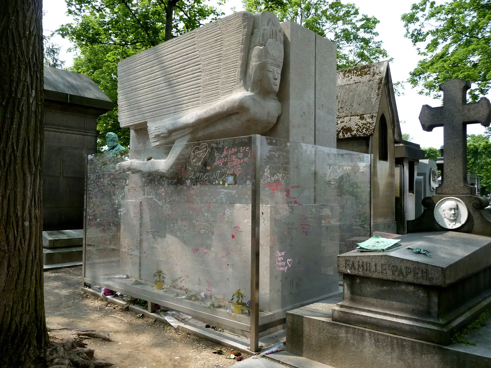 Oscar Wilde's tomb at Père Lachaise Cemetery
